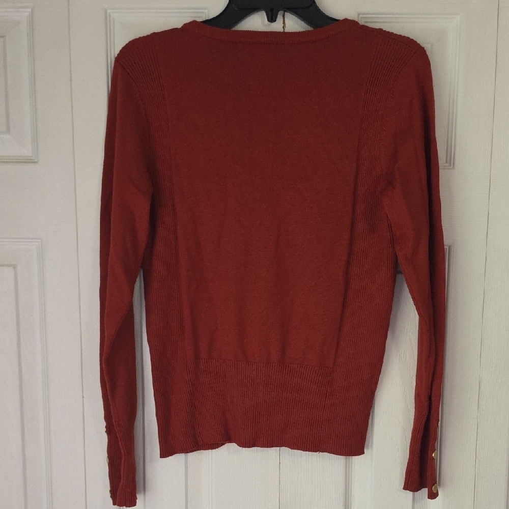 Grace Elements Rust Red Button-Front Cardigan - Picture 4 of 4